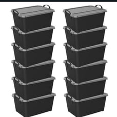 12 pack 55-quart stackable storage tote