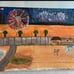 Fireworks on the Beach original canvas painting 16 x20 C.Grubb mixed media