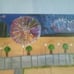 Fireworks on the Beach original canvas painting 16 x20 C.Grubb mixed media