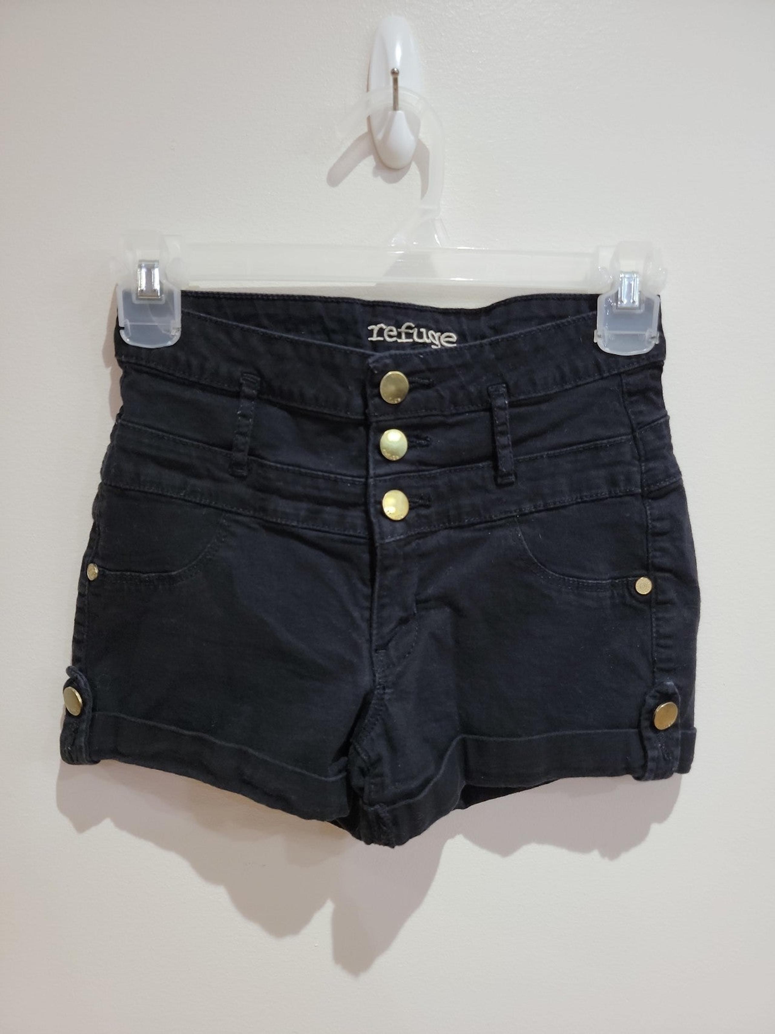 Refuge Black high waisted shorts Sz 0