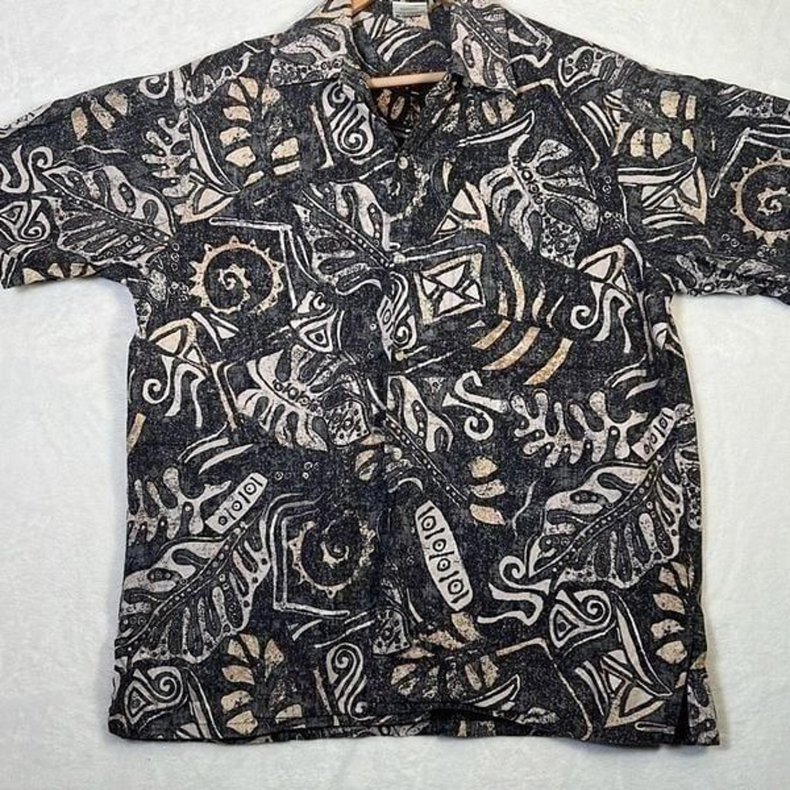 Vintage Hawaiian Go Barefoot short sleeve Button up Shirt USA Made - Mens Large