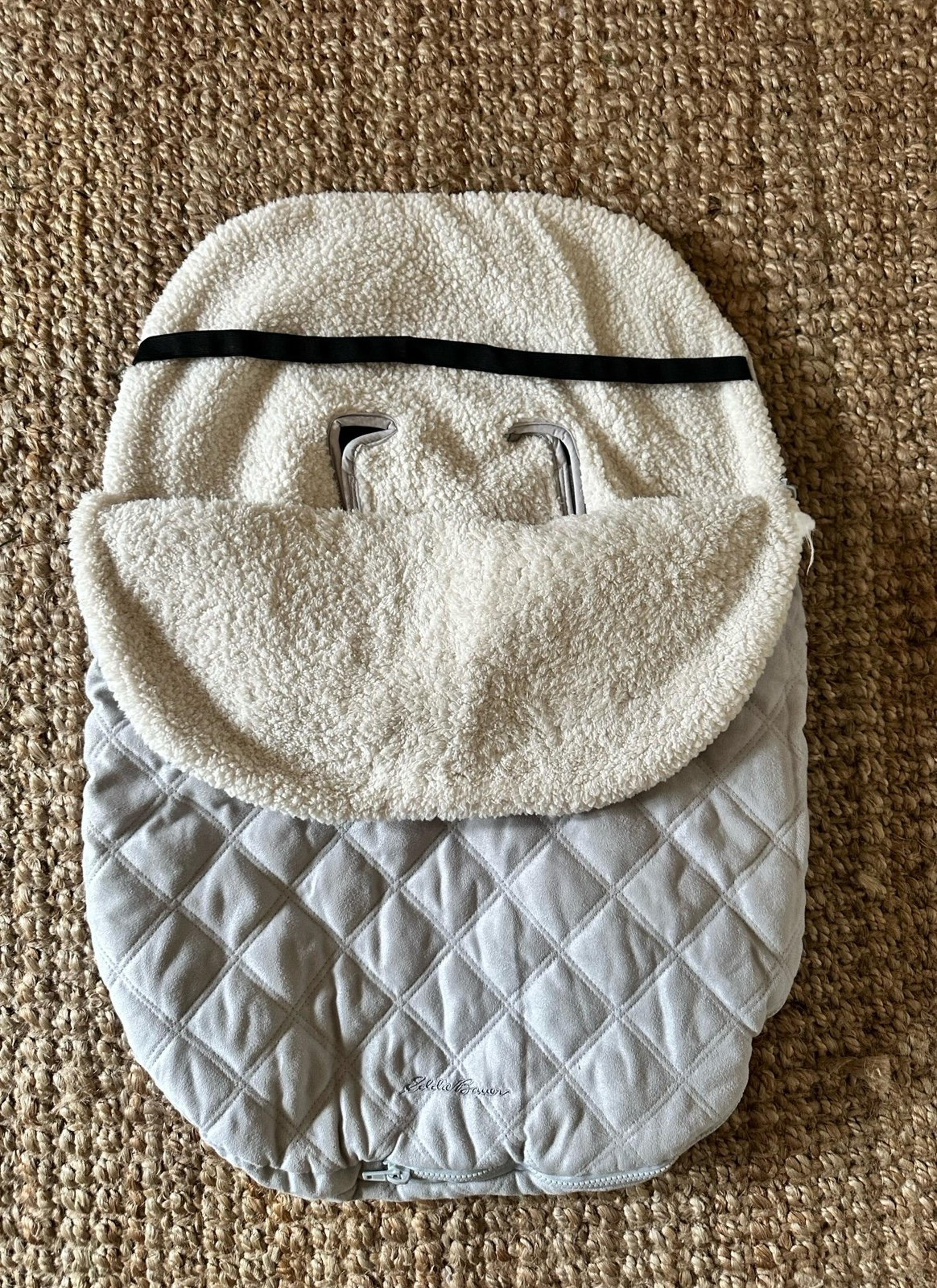 Eddie Bauer Goldbug Car Seat Stroller Grey Quilted Sherpa Cover