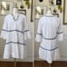 Tommy Bahama Cotton Clip Embroidered Coverup Dress White Blue XS