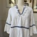 Tommy Bahama Cotton Clip Embroidered Coverup Dress White Blue XS