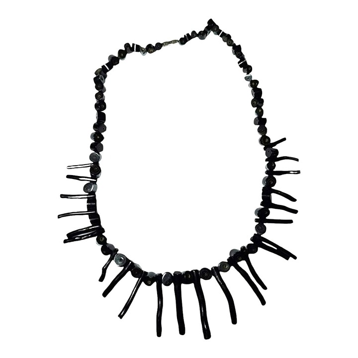 Vintage Black Branch Coral Necklace