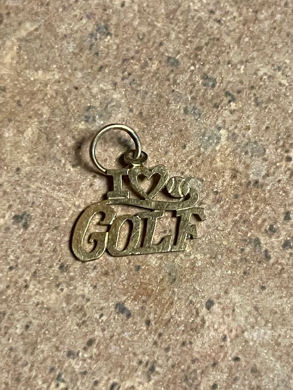 14kt gold I love golf pendant