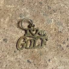 14kt gold I love golf pendant