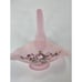 2001 Fenton Hand Painted Pink Chiffon Opalescent Satin Mini Basket S. Miller