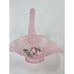 2001 Fenton Hand Painted Pink Chiffon Opalescent Satin Mini Basket S. Miller
