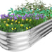 Oval Metal Planter Box, 4x2x1ft Outdoor Gardening Kit Flower Vegetables Helb