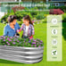 Oval Metal Planter Box, 4x2x1ft Outdoor Gardening Kit Flower Vegetables Helb