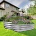Oval Metal Planter Box, 4x2x1ft Outdoor Gardening Kit Flower Vegetables Helb