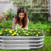 Oval Metal Planter Box, 4x2x1ft Outdoor Gardening Kit Flower Vegetables Helb