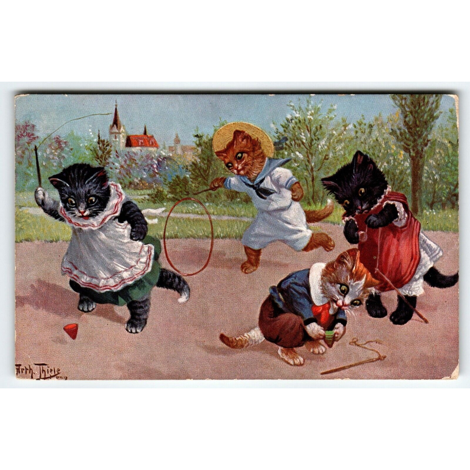 Catland Kitten Dressed Cats Postcard Tuck Fantasy Series II Arthur Thiele 1911