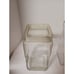 2 Vintage Clear Glass Square Storage Jar Canister Square Glass Lid Collectibles