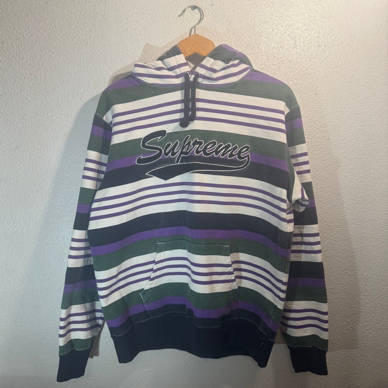 Supreme SS/18 Striped Hooded Sweatshirt