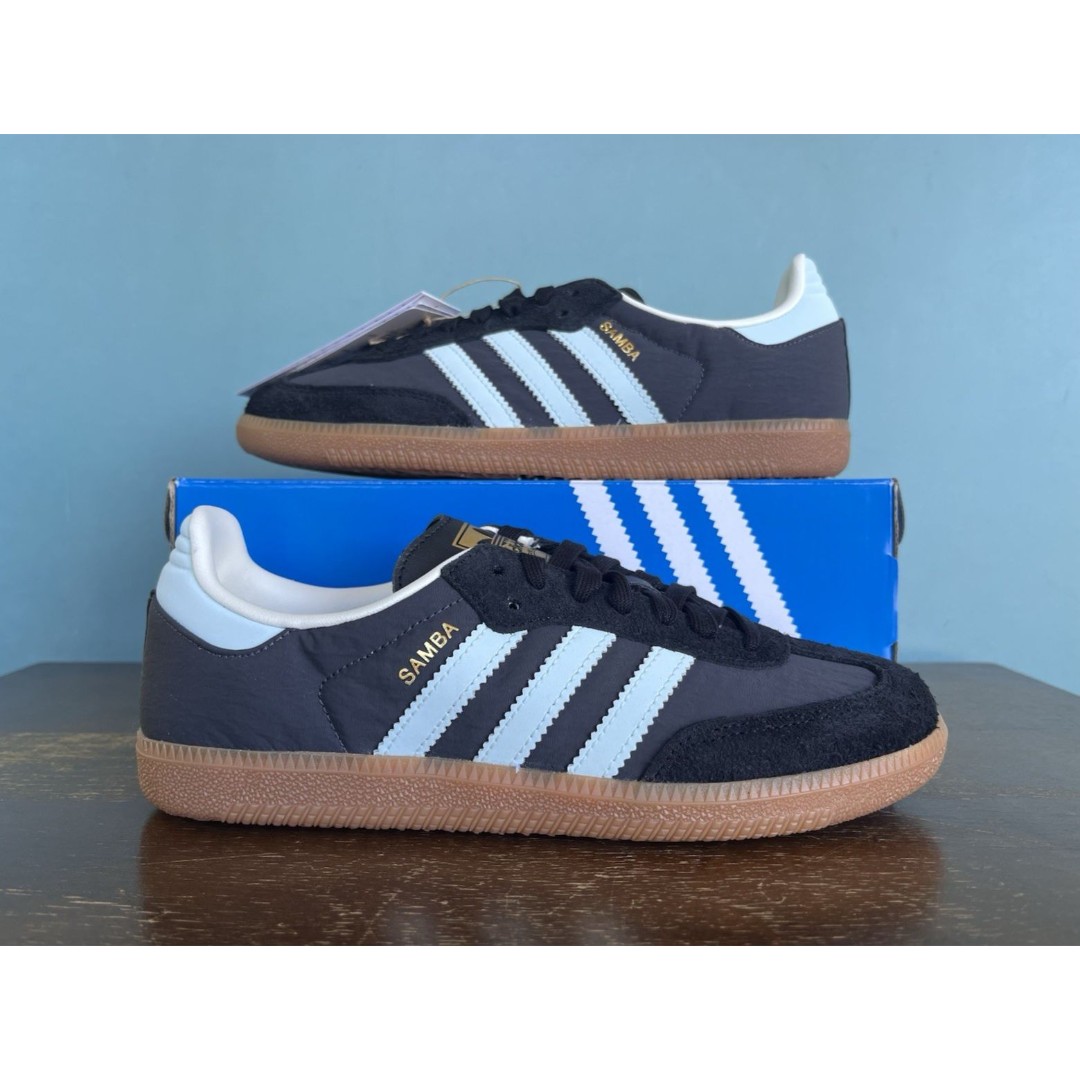 Adidas Samba OG Carbon Black/Almost Blue Women's Size 7 ID0493