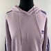 ADIDAS Purple Cotton Trefoil Logo Long Sleeve Pullover Cropped Hoodie Size M NEW