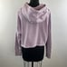 ADIDAS Purple Cotton Trefoil Logo Long Sleeve Pullover Cropped Hoodie Size M NEW