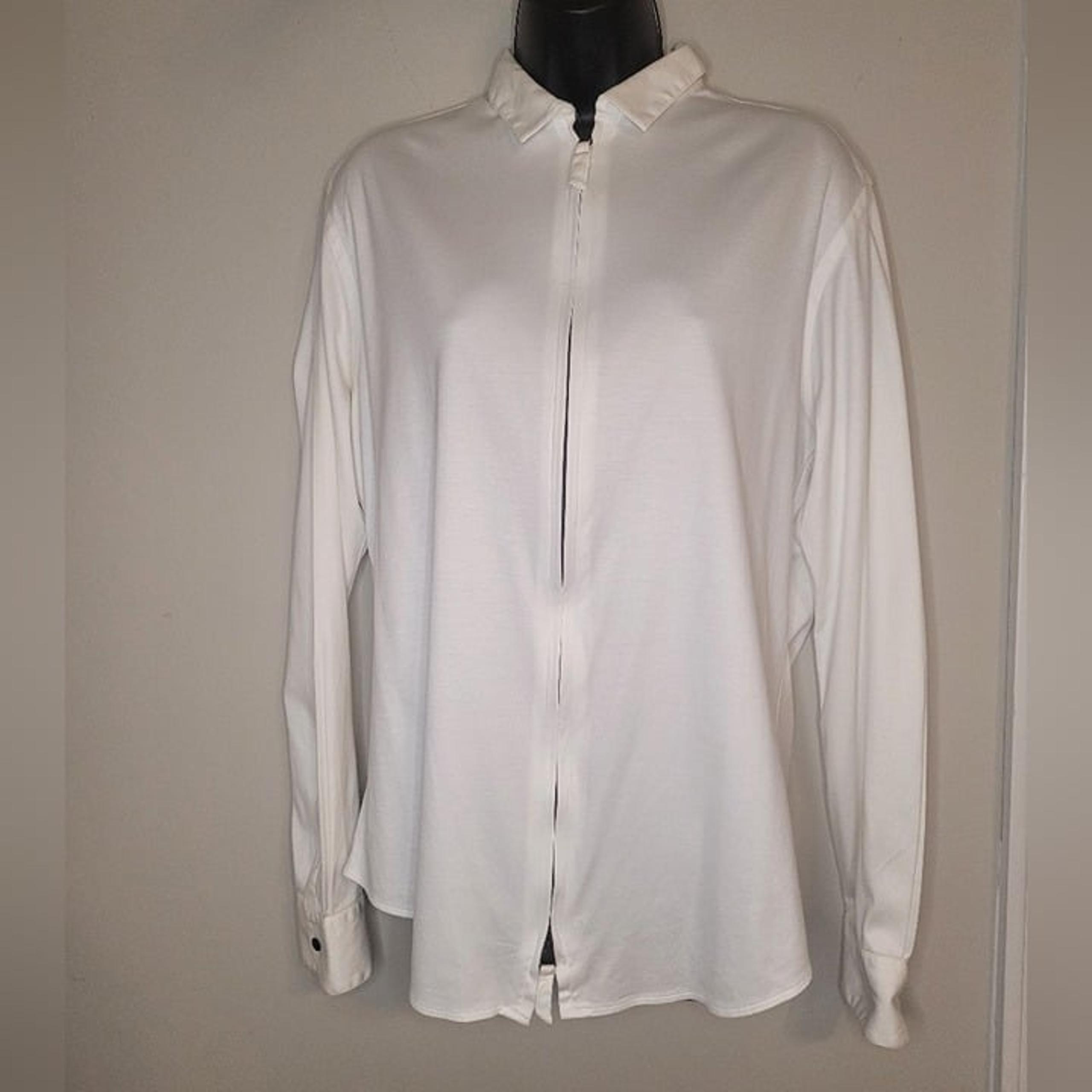 Giorgio Armani White Double Zip Front Top sz 40 IT