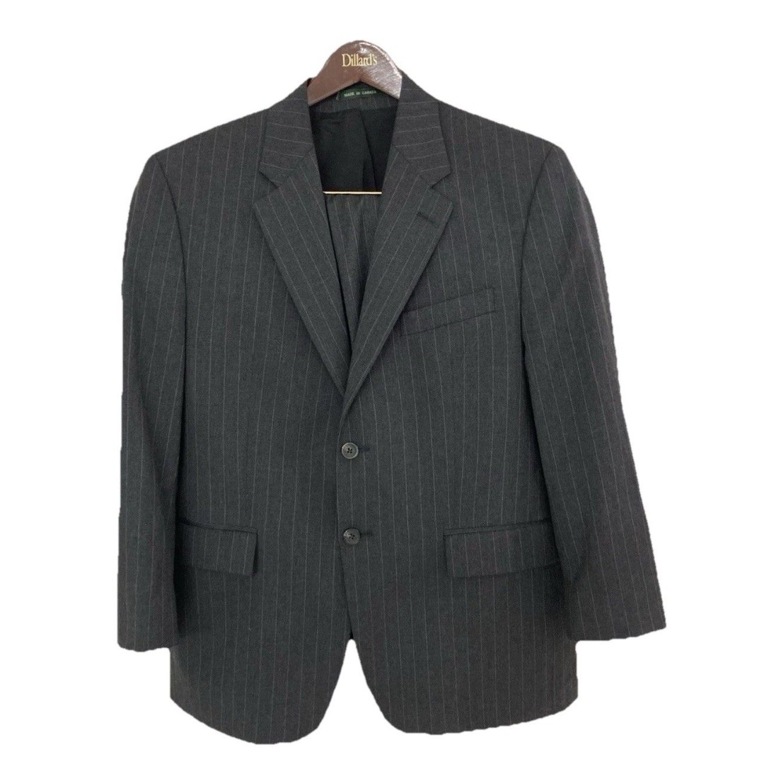 Men's Lauren Ralph Lauren Wool 2 Piece Suit Charcoal Gray Pinstripe Sz 44S 36x26