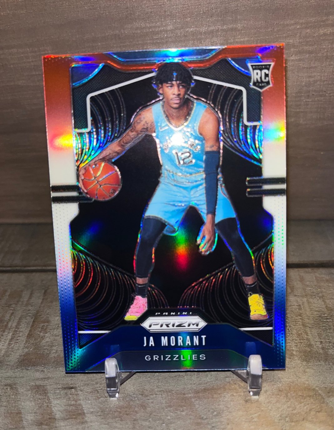 2019-20 Panini Prizm Basketball Ja Morant Red White Blue Prizm RC #249 Grizzlies