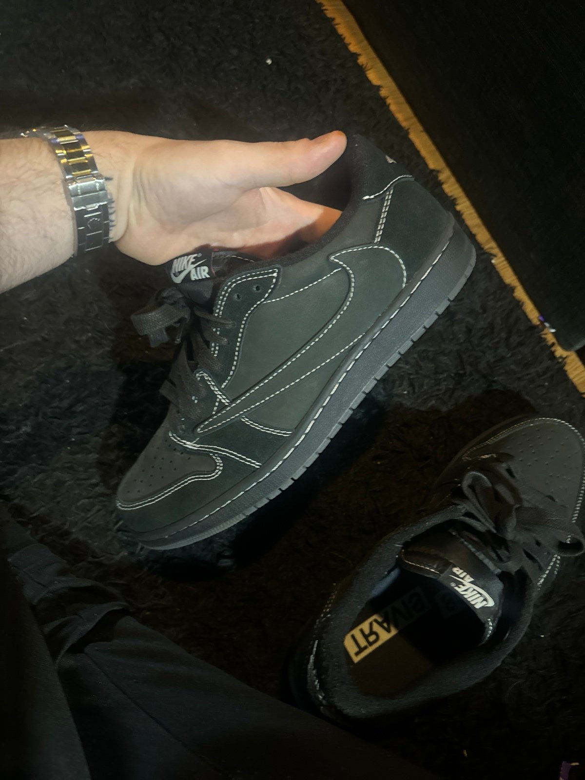 travis scott Jordan 1 black phantom size 10