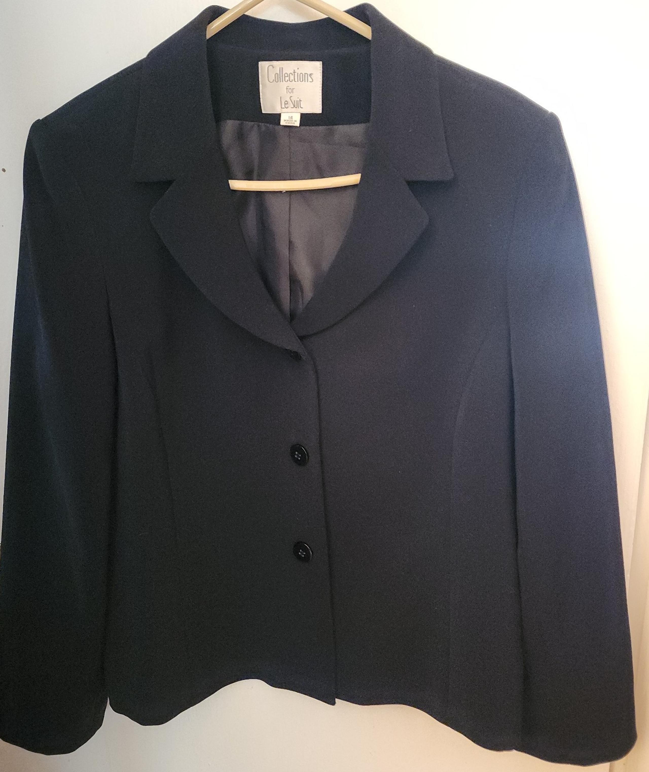 Womens Black Blazor Long Sleeve Coat Jacket Button Down Blazer 16