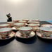 Kutani Vintage 1950s Hand Painted Geisha Eggshell Bone China 12 Cups 15 Saucers