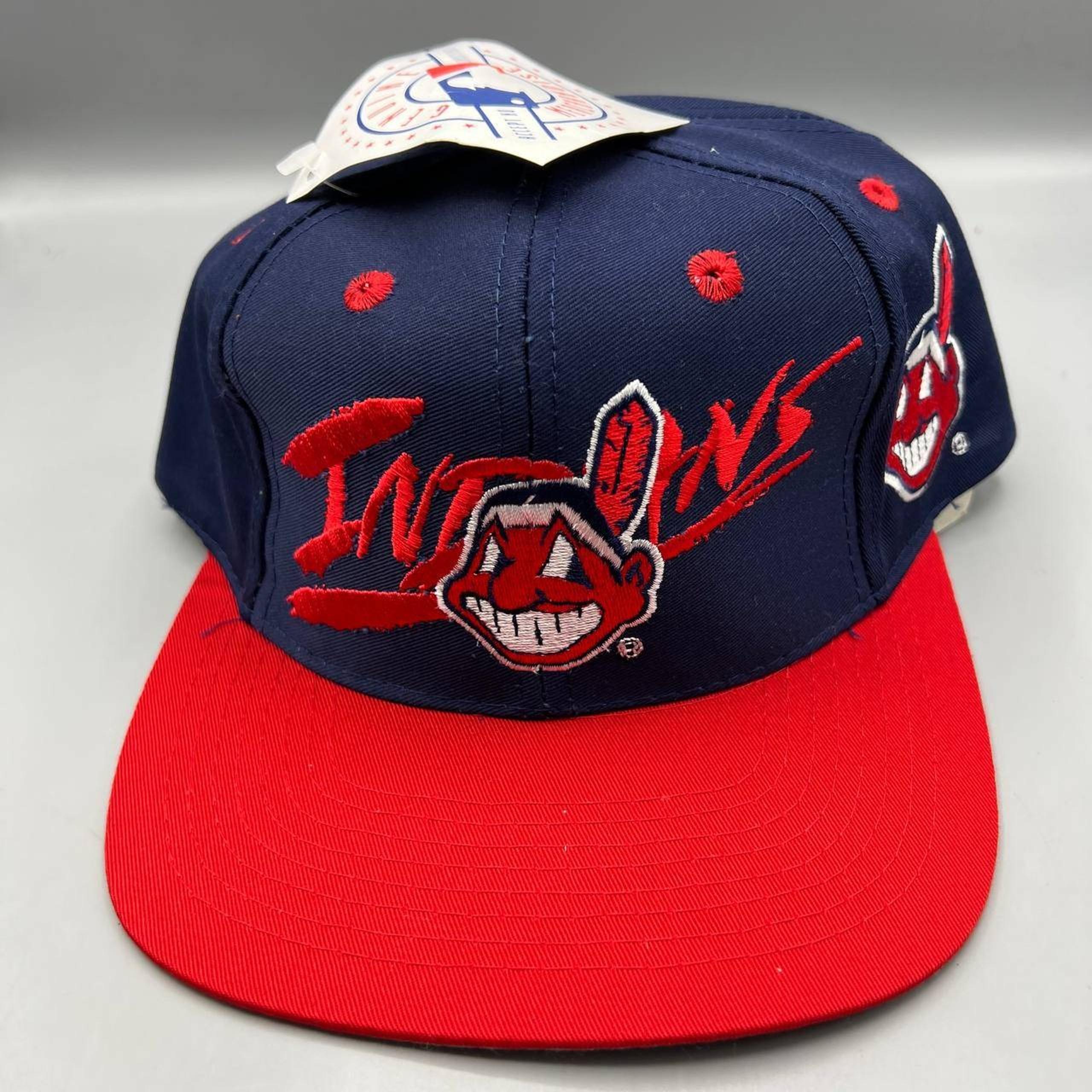 Vintage Cleveland Indians Guardians Hat Men Signatures Snap Back Cap New