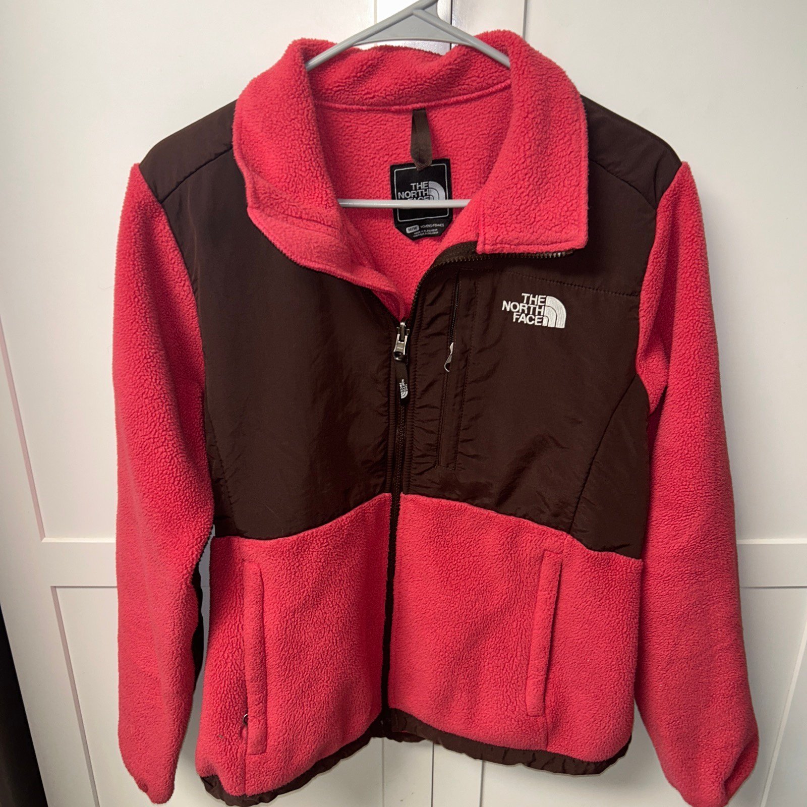 North Face Denali Polartec Jacket Women's Size Medium Coral Pink & Brown