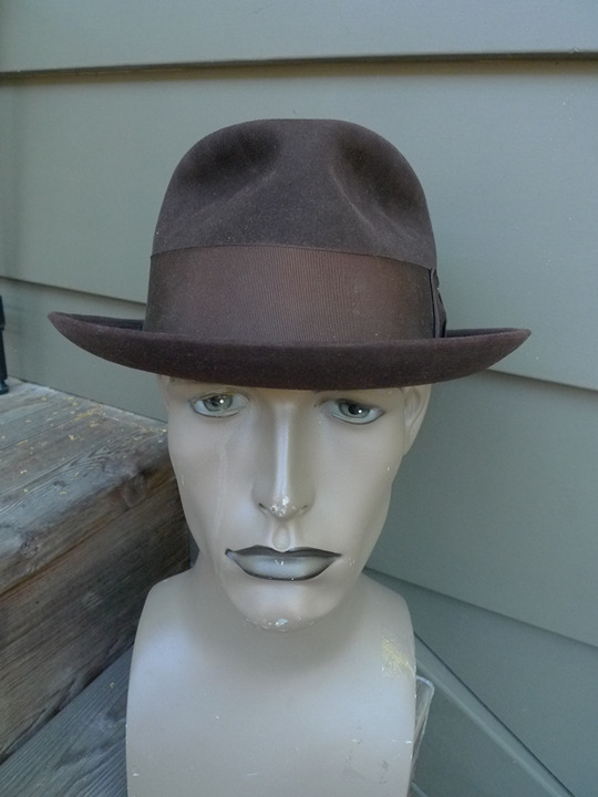 Size 7 1/8 ** Awesome Mint 1950s Fur Felt Dobbs Fedora