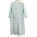 Miss Elaine House Dress Blue Seersucker Zip Front Smoked Yoke Embroidered XL