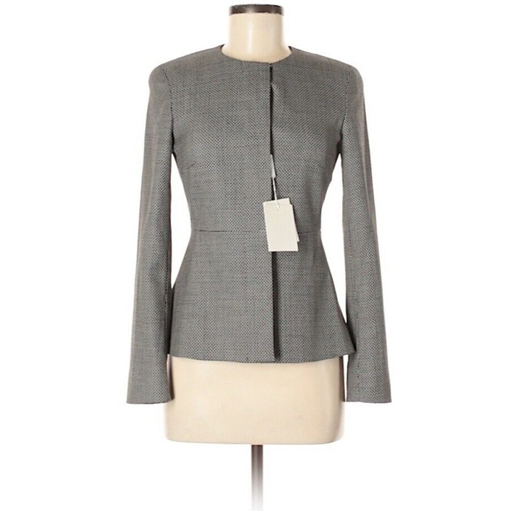 MaxMara Women's Giochi Basketweave Jacquard Blazer Jacket Black MSRP: 1,165 SZ6