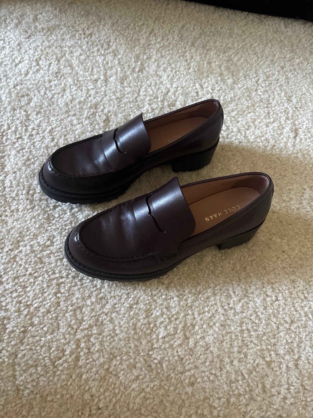 Womens brown loafers - leather