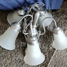 Brushed nickel, 5-arm chandelier