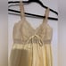 70s butter yellow and cream floral lace slip dress cottagecore fairy vintage