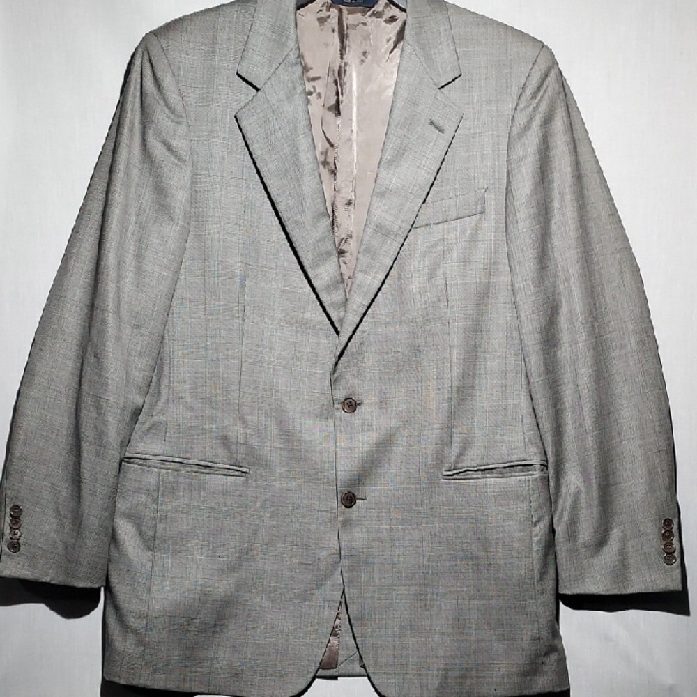 Brooks Brothers King Loro Piana 100% Wool Windowpane Mens Blazer Size 42L