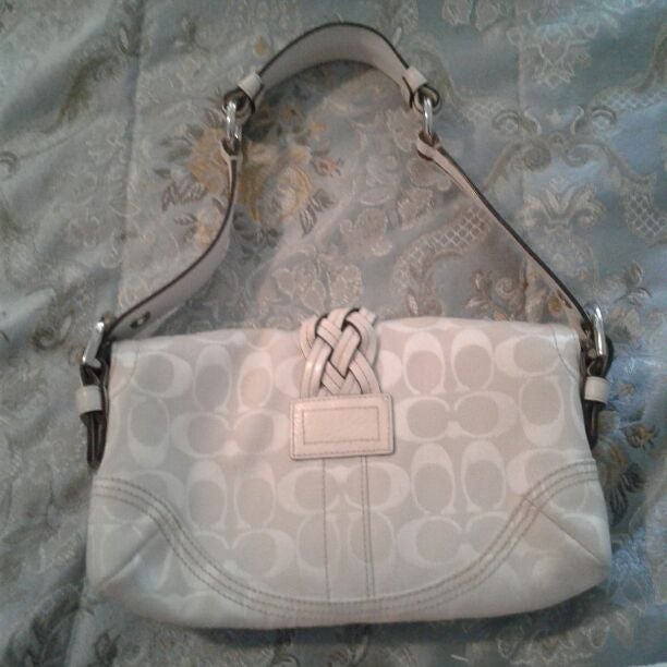 White Signature Coach Purse