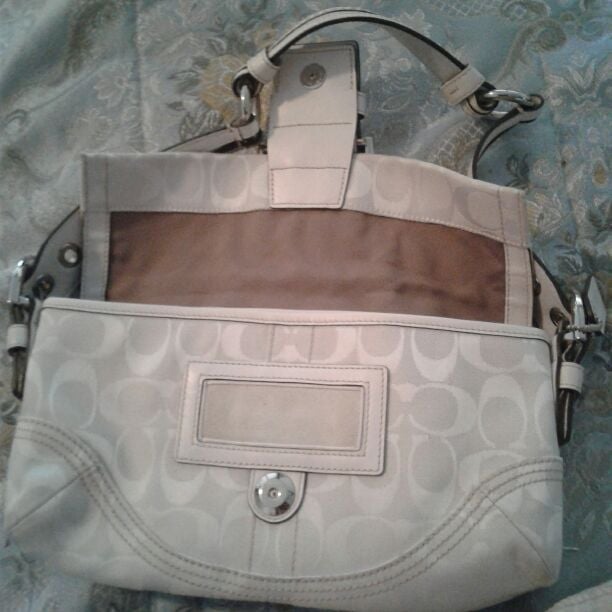 White Signature Coach Purse