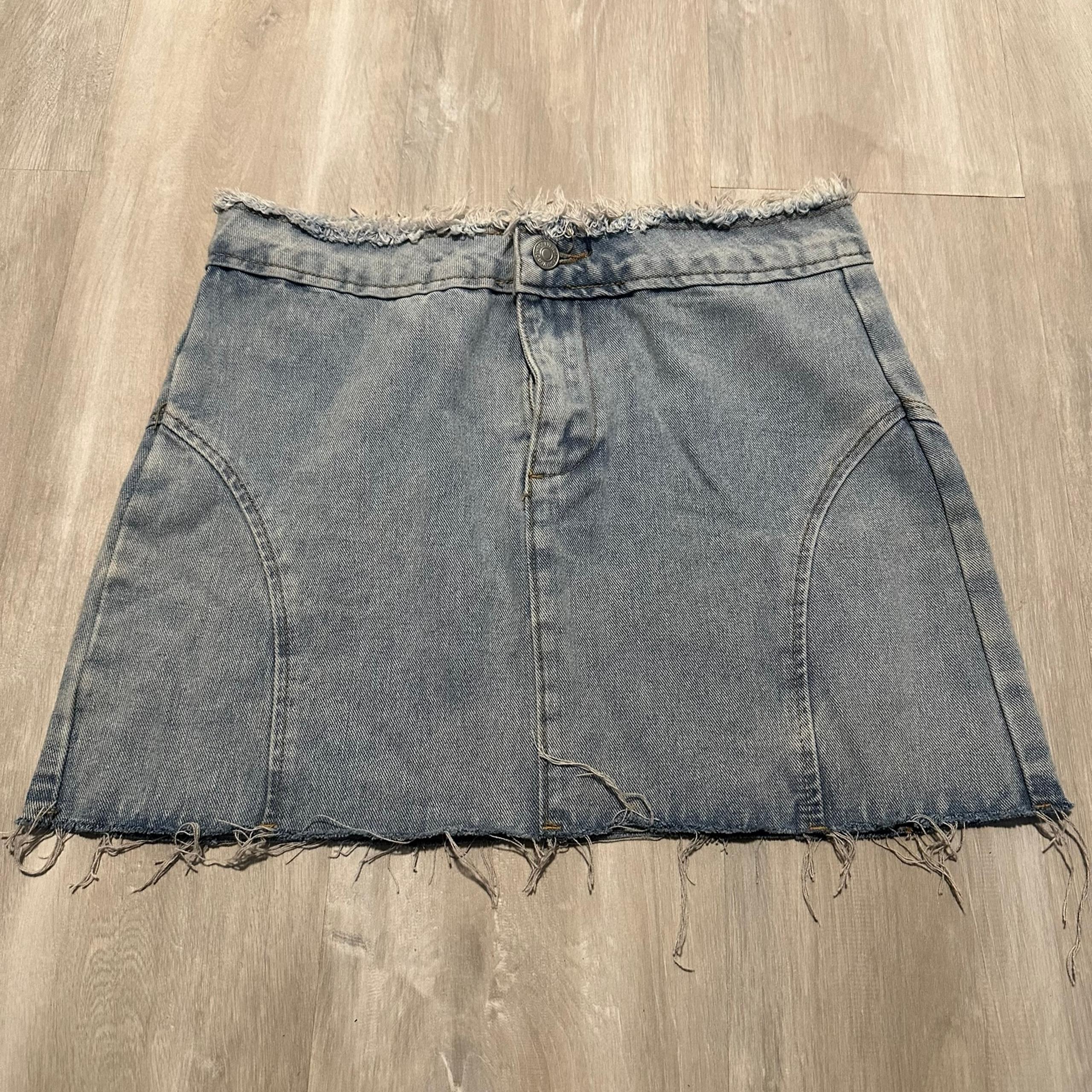 Forever 21 Light Was Denim Mini Skirt Sz S