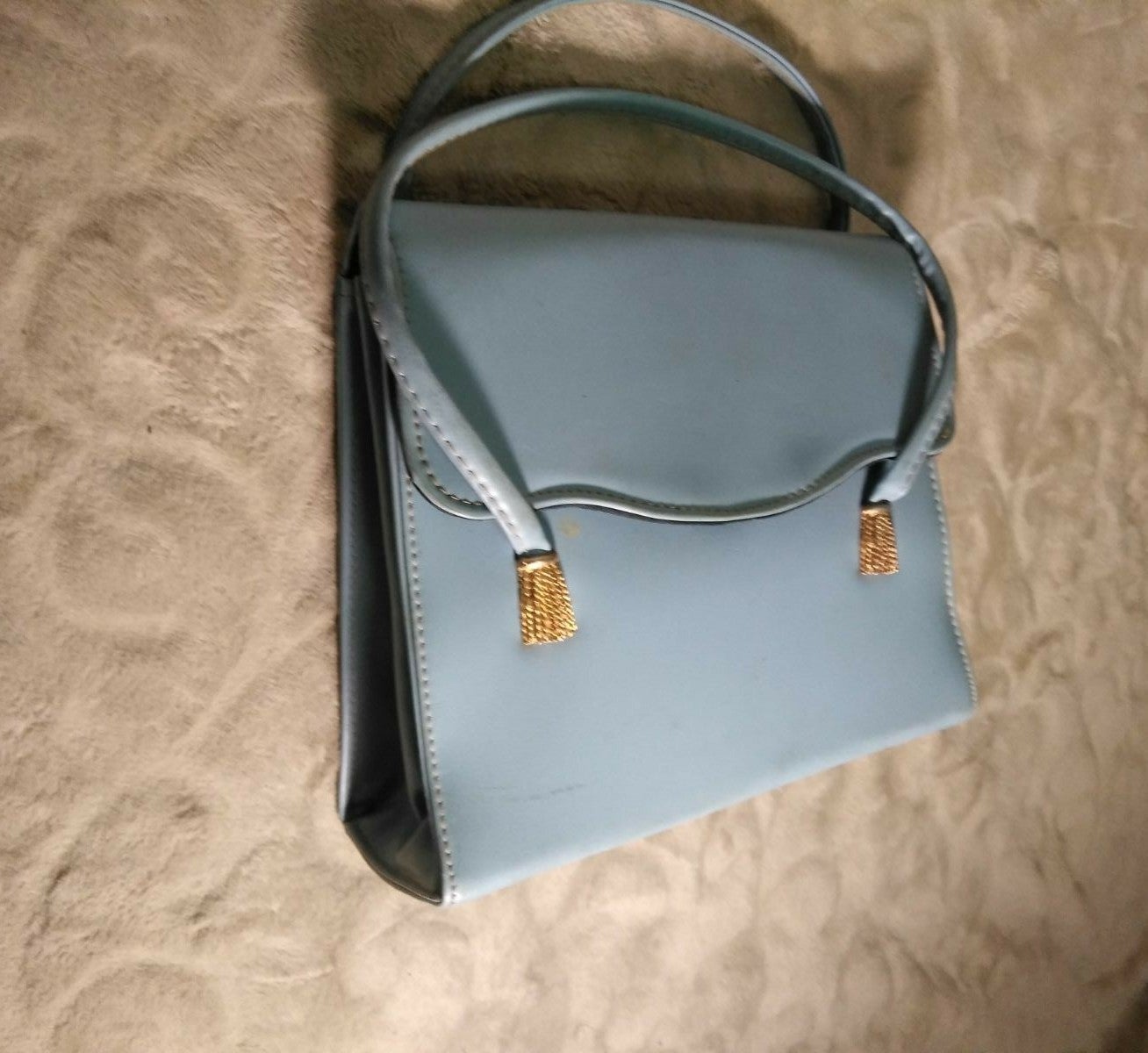 c1959s VINTAGE LIGHT BLUE HANDBAG