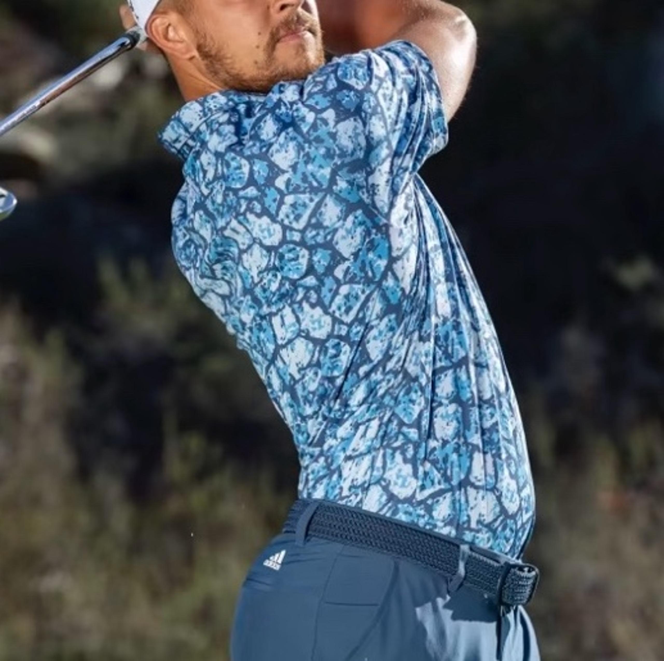 Adidas size M men’s cobblestone print golf polo shirt