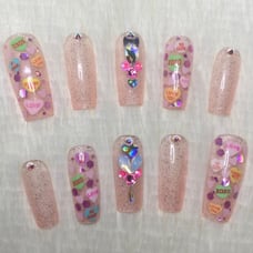 Candy Heart Press On Nails