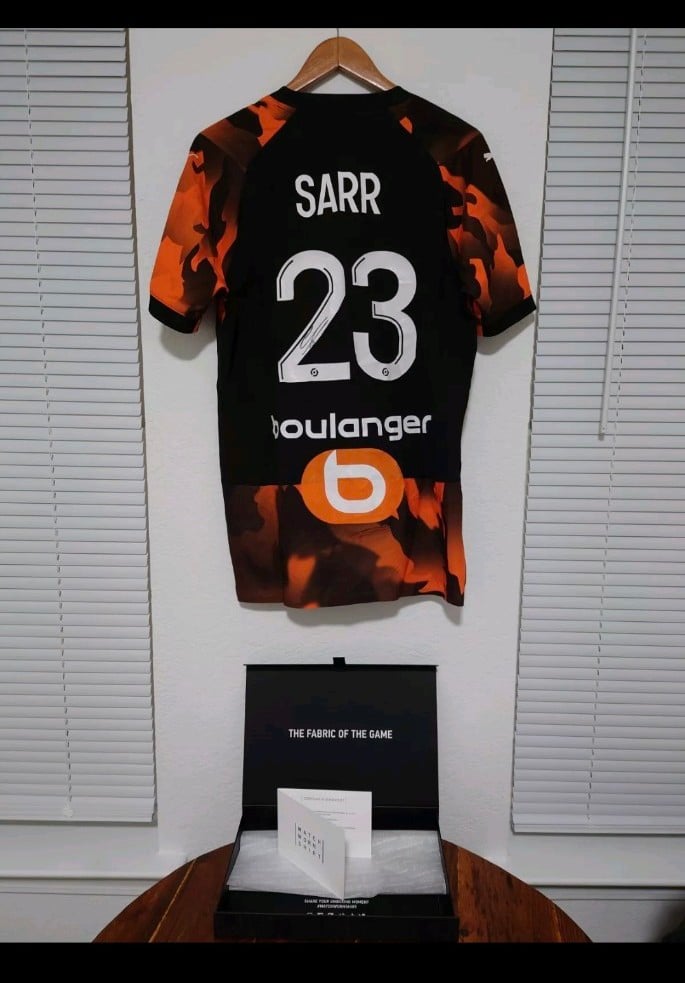 Ismaila Sarr Match Worn Unwashed Signed Jersey COA Olympique Marseille V Nantes