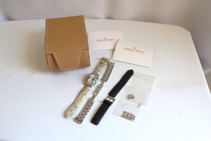 Phillip Stein Teslar Dual Time Diamond Bezel Ladies Watch
