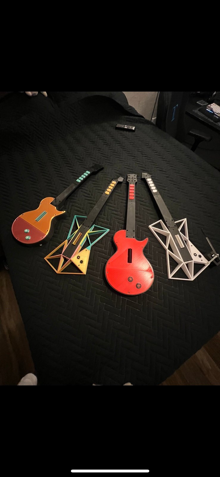 3D printed guitar hero guitars