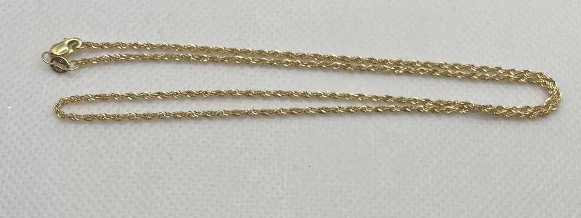 14K Solid yellow gold 18” chain necklace