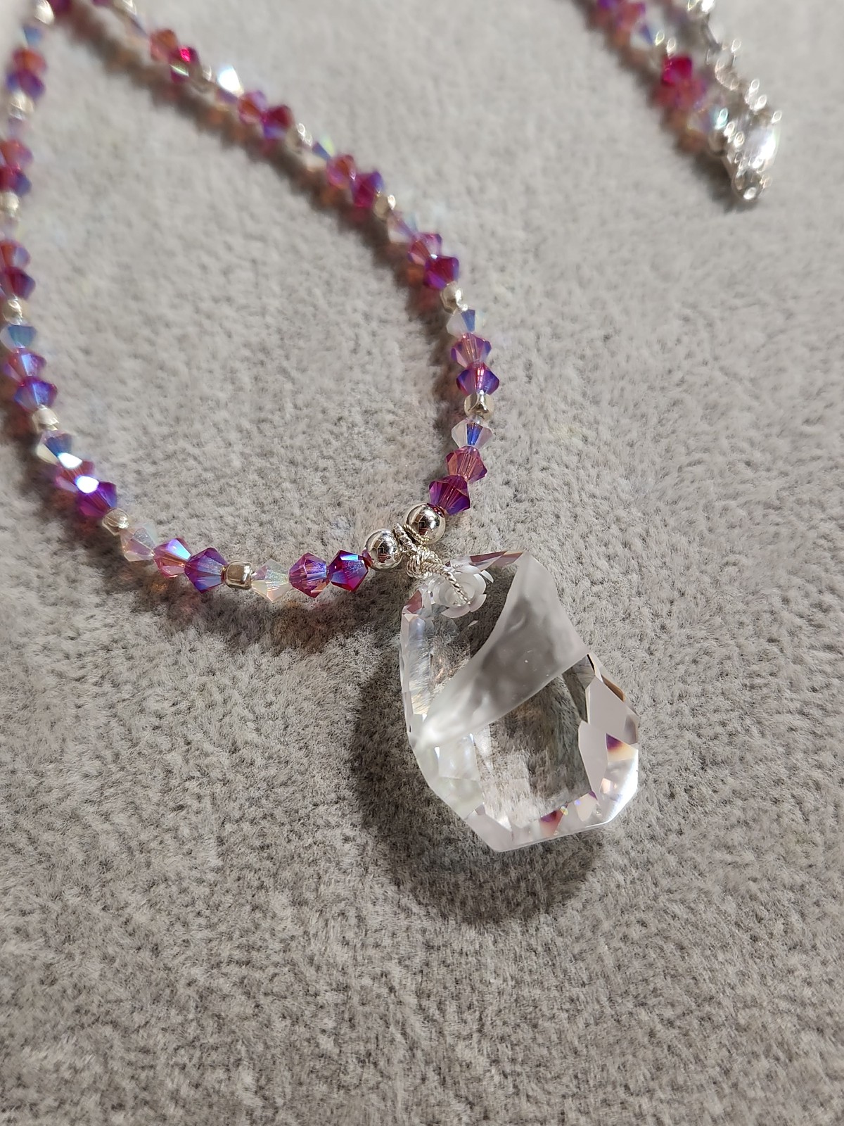 Gorgeous Handmade Sterling Silver Necklace With Swarovski Crystals/ Divine Rock