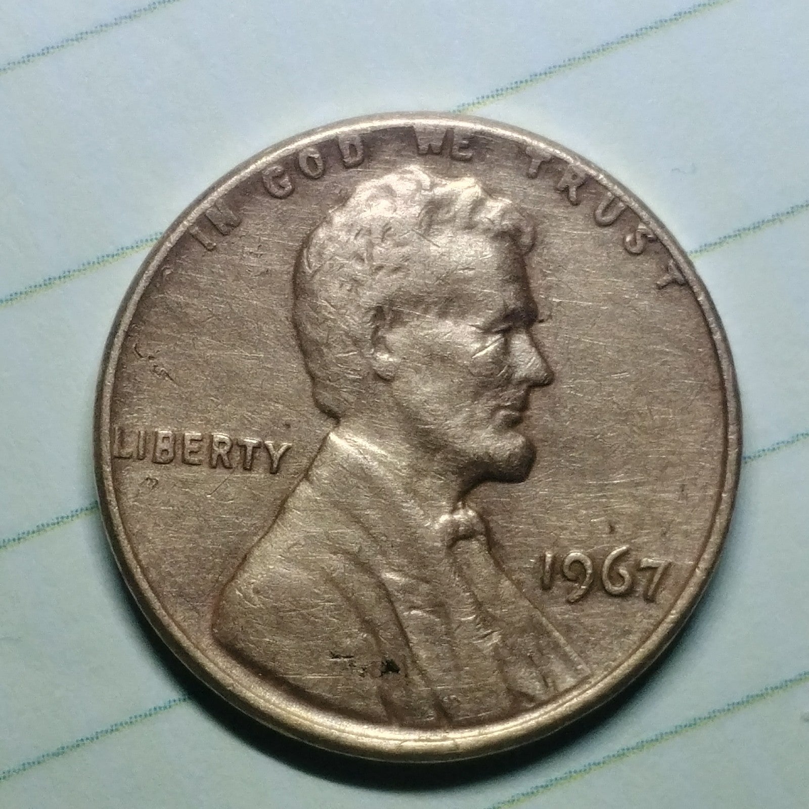 1967 US 1 Cent Lincoln Penny ERROR RARE Ungraded Circulated